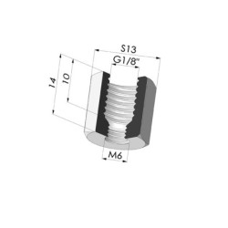 Adaptateur - Femelle 1/8G - Femelle M6