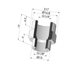 Adaptateur - Femelle G1/4" - Femelle G1/8"