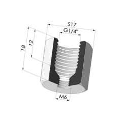 Adaptateur - Femelle G1/4" - Femelle M6