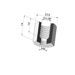 Adaptateur - Femelle 1/8G - Femelle M6