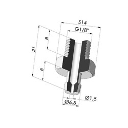 Inserto removível macho 1/8G