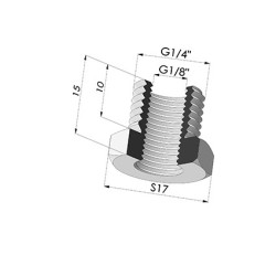 Adaptateur - Mâle 1/4G - Femelle 1/8G
