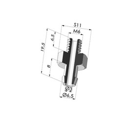 Inserto macho removível M6