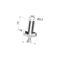 Vis M5 - ØTête 11MM - L 12MM