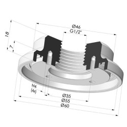 Inserto fêmea crimpado 1/2G