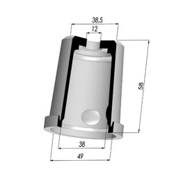 Membrane - Øext 49MM - Øint 38MM - H 58MM
