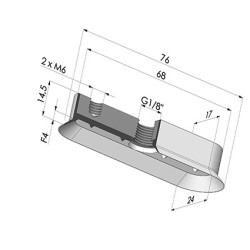 Ventouse Oblongue Série 4 76x24MM