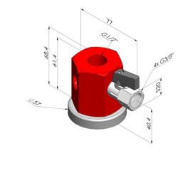 Embase Magnétique 3 Sorties 3/8G Femelle