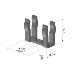 Support pour venturis Série VM - 2xØ4.6MM