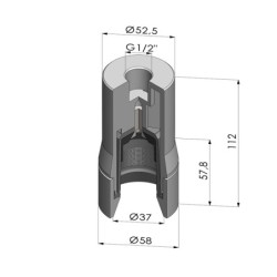 Tête de préhension - TET 58x37x112 ST