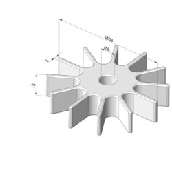 Roue 12 dents série RD Ø 58 mm