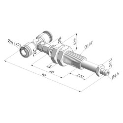 Ens. Ressort Série ER M5 - Z 20MM - Anti rotation avec canule - Raccord vide en T