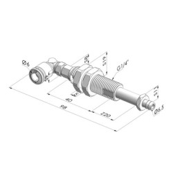 Ens. Ressort Série ER M5 - Z 20MM - Anti rotation avec canule - Raccord vide coudé