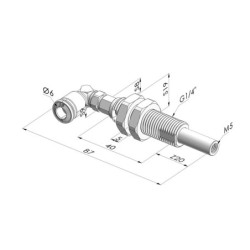 Ens. Ressort Série ER M5 - Z 20MM - Anti rotation - Raccord vide coudé