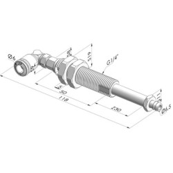 Ens. Ressort Série ER M5 - Z 30MM - Anti rotation avec canule - Raccord vide coudé