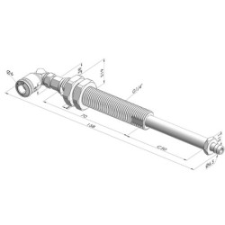 Ens. Ressort Série ER M5 - Z 50MM - Anti rotation avec canule - Raccord vide coudé
