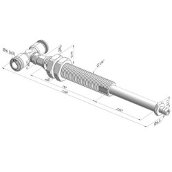 Ens. Ressort Série ER M5 - Z 50MM - Anti rotation avec canule - Raccord vide en T