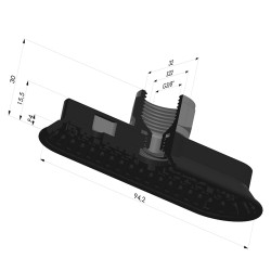 Ventouse Oblongue Série 4OF 94x32mm F38