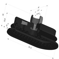 Ventouse Oblongue 1.5 Soufflets Série 4R 81.5x41.7 mm