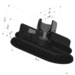 Ventouse Oblongue 1.5 Soufflets Série 4R 81.5x41.7 mm