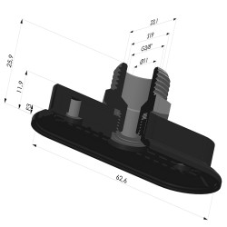 Ventouse Oblongue Série 4RP 63x23MM