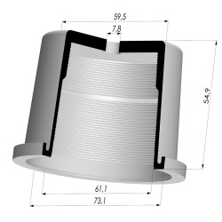 Membrane - Øext 73MM - Øint 61MM - H 55MM