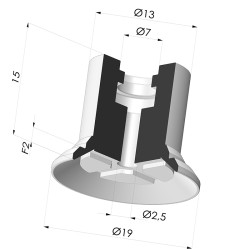 Ventouse Plate Série 7 Ø 19MM