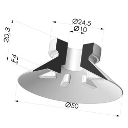 Ventouse Plate Série 7 Ø 50MM