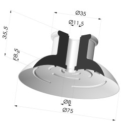 Ventouse Plate Série 7 Ø 75MM