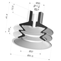 Ventosa 2.5 Fole Série 8 Ø53MM