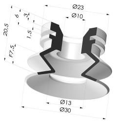 Ventosa 1.5 Fole Série 8SC 1 Ø 30MM
