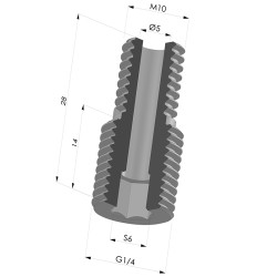 Adaptador - Macho M10/150 - Macho G1/4"