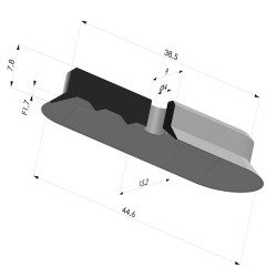 Ventouse Oblongue Série 4V 45x15MM