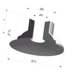 Ventouse Plate Série 5 Ø 15MM