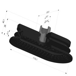 Ventouse Oblongue 1.5 Soufflets Série 4R 112x57.3 mm