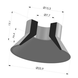 Ventouse plate série VCP Ø 26 mm