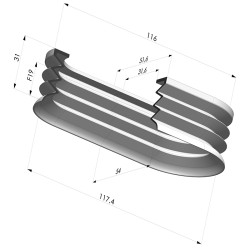 Ventouse Oblongue Série 4PA118X54X31MM