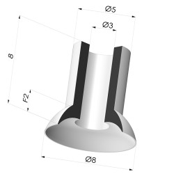 Ventouse Plate Série 5 Ø 8MM