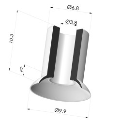 Ventouse Plate Série 5 Ø 10MM