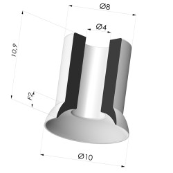 Ventouse Plate Série 5 Ø 10.9MM