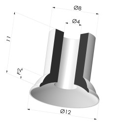 Ventouse Plate Série 5 Ø 12MM