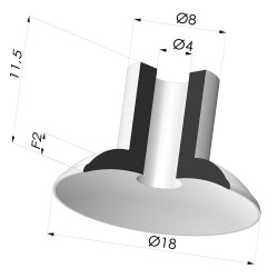 Ventouse Plate Série 5 Ø 18MM