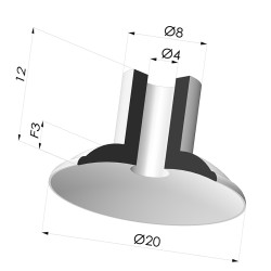 Ventouse Plate Série 5 Ø 20MM