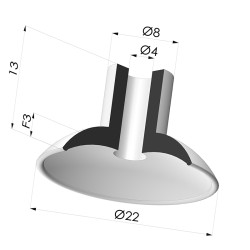 Ventouse Plate Série 5 Ø 22MM