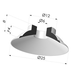 Ventouse Plate Série 5 Ø 25MM