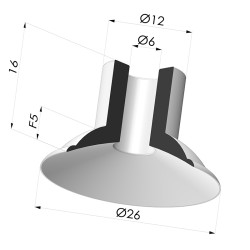 Ventouse Plate Série 5 Ø 26MM