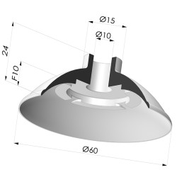 Ventouse Plate Série 5 Ø 60MM