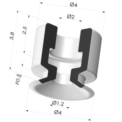 Ventouse plate série PFG Ø 4 mm