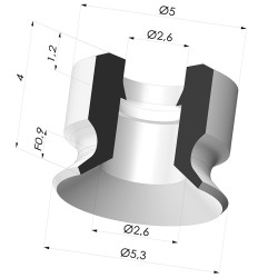 Ventouse plate série PFG Ø 5.3 mm