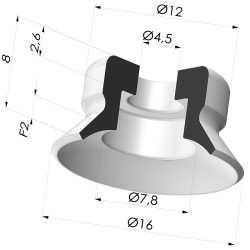 Ventouse plate série PFG Ø 16 mm